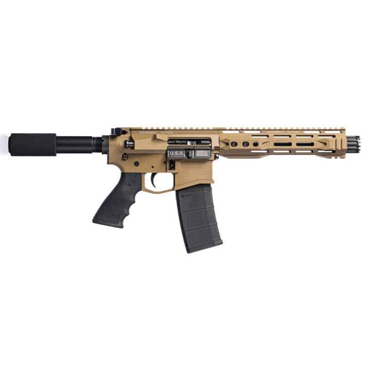 Juggernaut Tactical JT-15 SSP 5.56 AR-15 handgun with 8.5-inch barrel in FDE