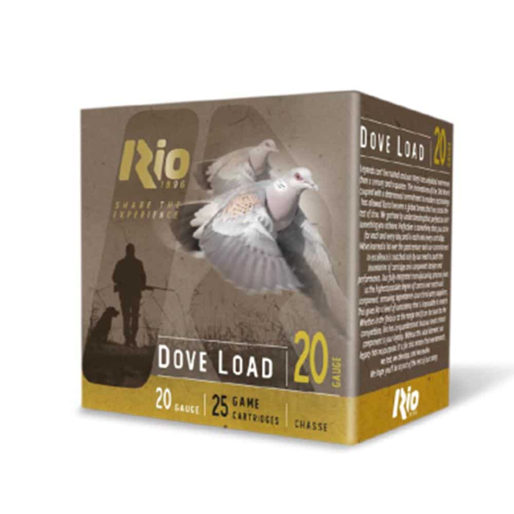 Rio Dove Load 20 gauge 2-3/4-inch #8 shotshells, 25-count box