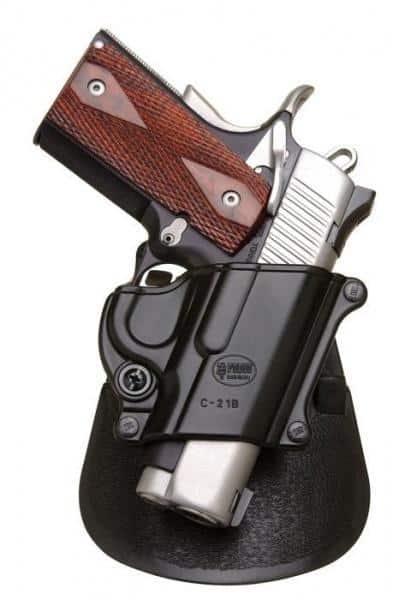 Fobus black compact paddle holster for 1911 styles without a rail