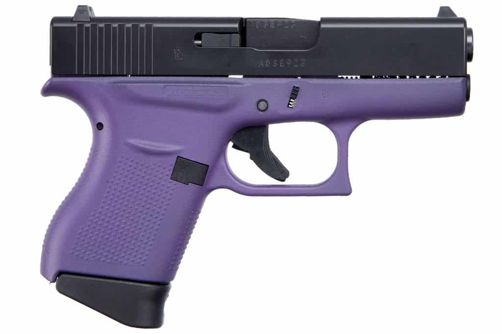 Apollo Custom GLK 43 9mm semi-auto handgun, 6-round, purple and black