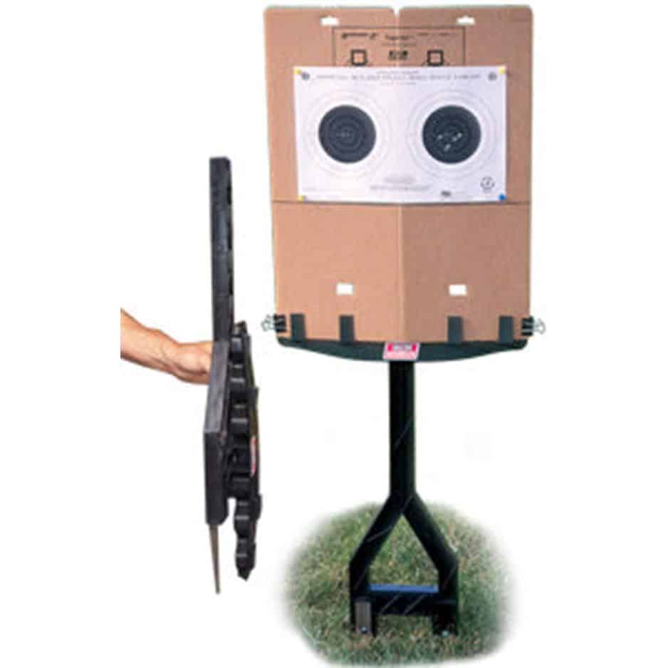 MTM Jammit Target Stand black polymer with stakes and target backer
