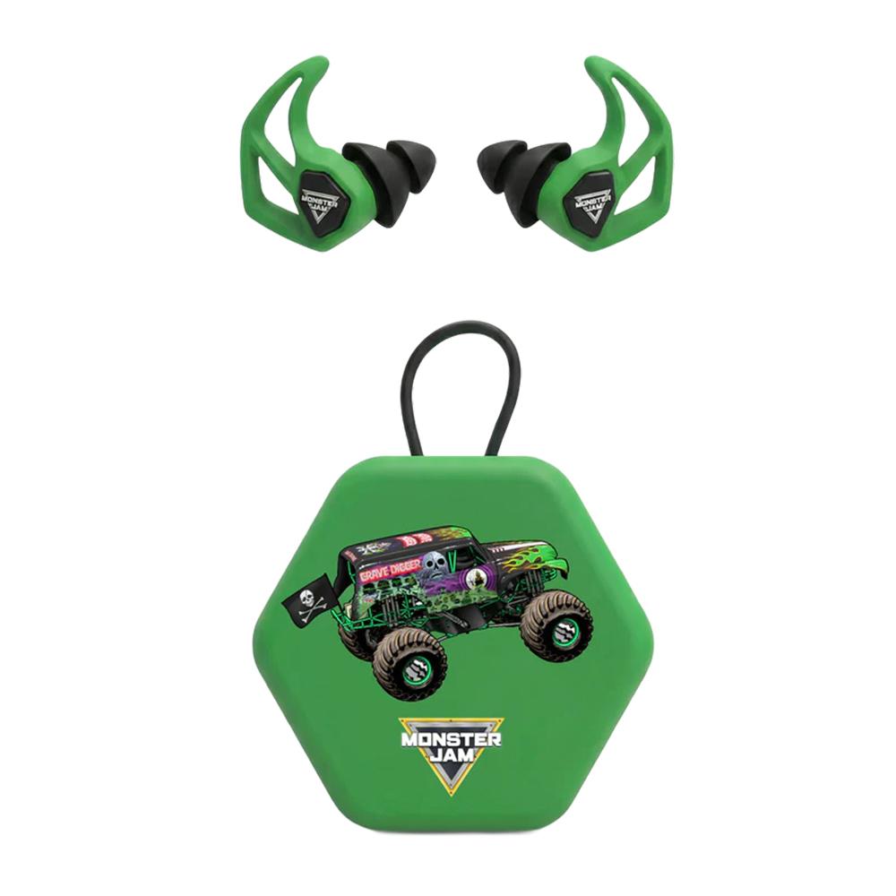 AXIL Monster Jam X30i ear plugs in Grave Digger Green