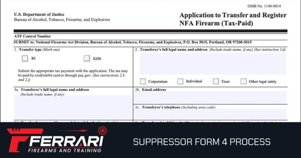 uppressor Form 4 process explained — complete 2026 guide from Ferrari Firearms