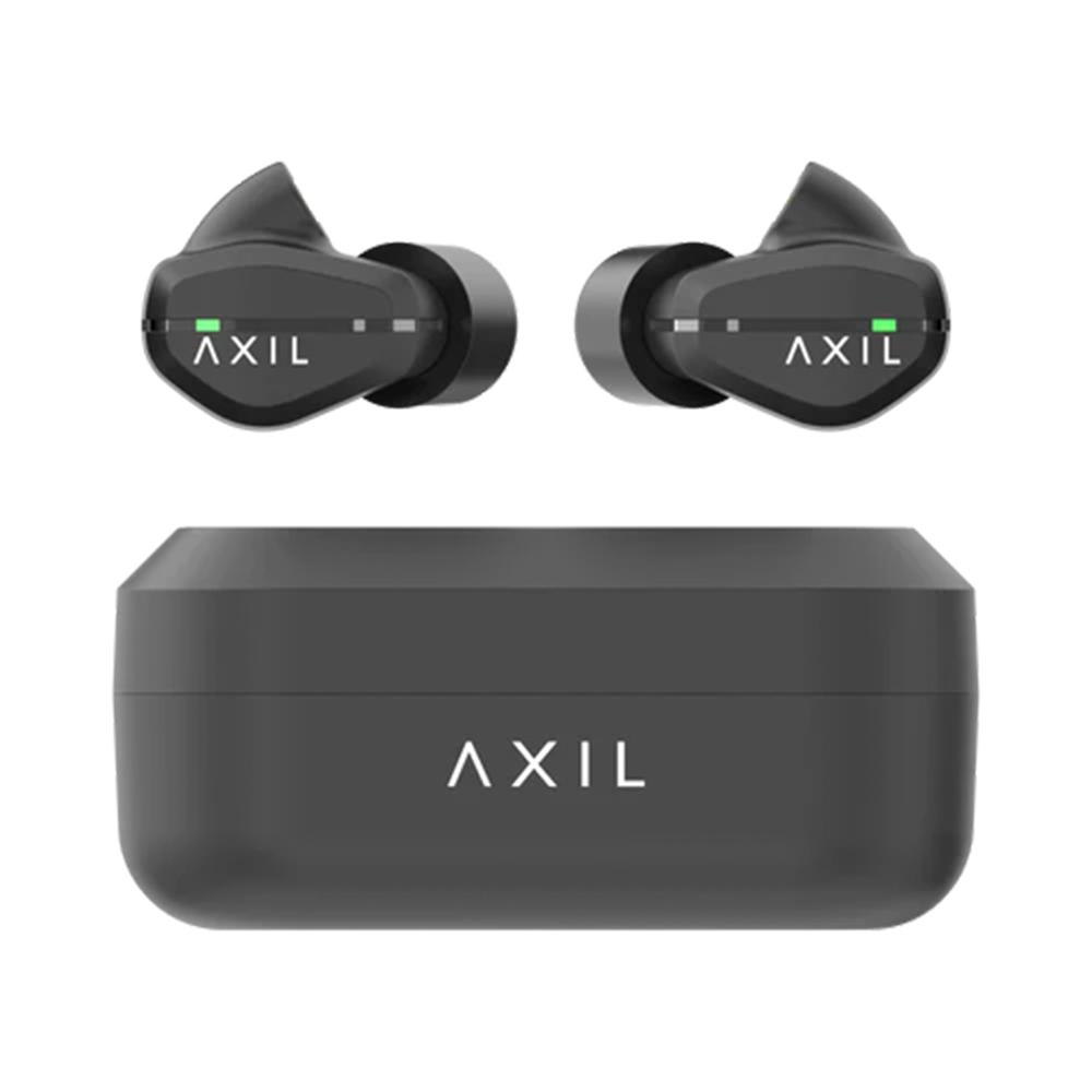 AXIL CRX black electronic hearing protection earbuds with charging case