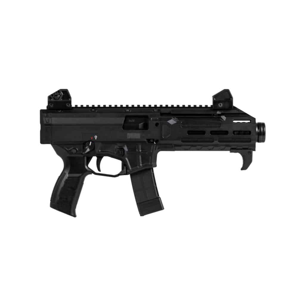 CZ-USA Scorpion 3+ 9mm handgun with 7.8-inch threaded barrel in black