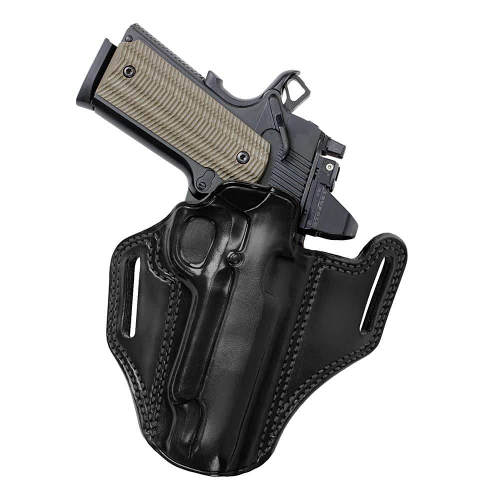 Galco Combat Master 2.0 black RH belt holster for 5-inch 1911 with red dot optic cut