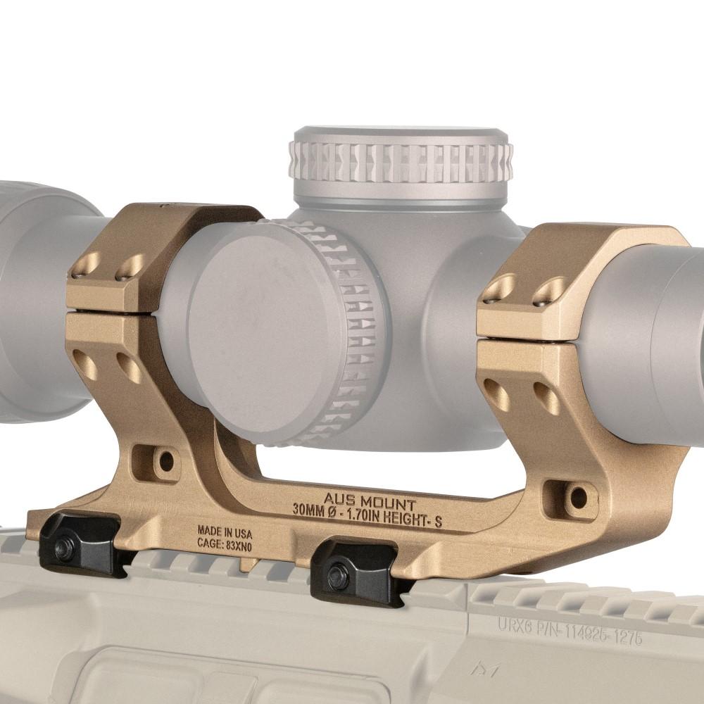 AUS 30mm optic mount with 1.70-inch height in Flat Dark Earth
