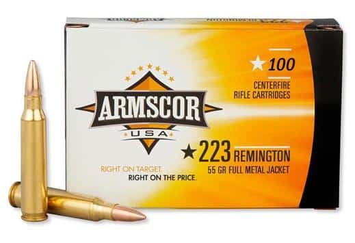 Armscor .223 Rem 55gr FMJ 100-round rifle ammunition box