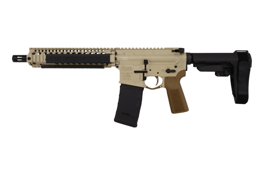 Daniel Defense MK18 Elite 300BLK pistol with 10.3-inch barrel in FDE