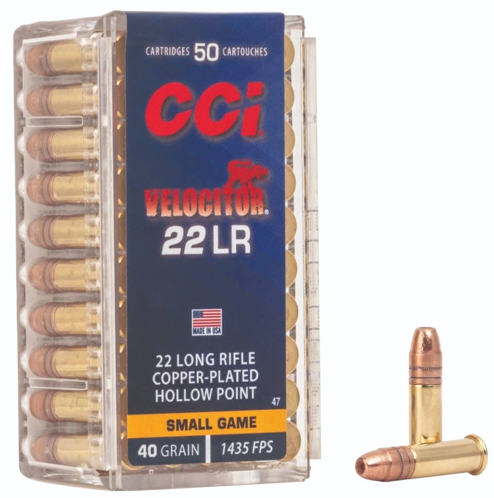 CCI Velocitor .22 LR 40 grain ammunition, 50-round box