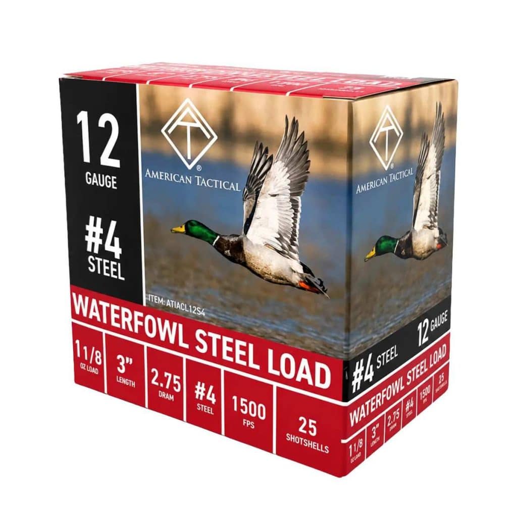 ATI 12 gauge 3 inch waterfowl steel shotshells #4 25 count